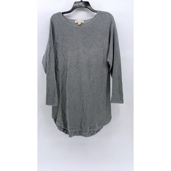 MICHAEL MICHAEL KORS Women’s Light Gray Scoop-Neck Long Sleeve Tunic Sweater SZM - Picture 1 of 10